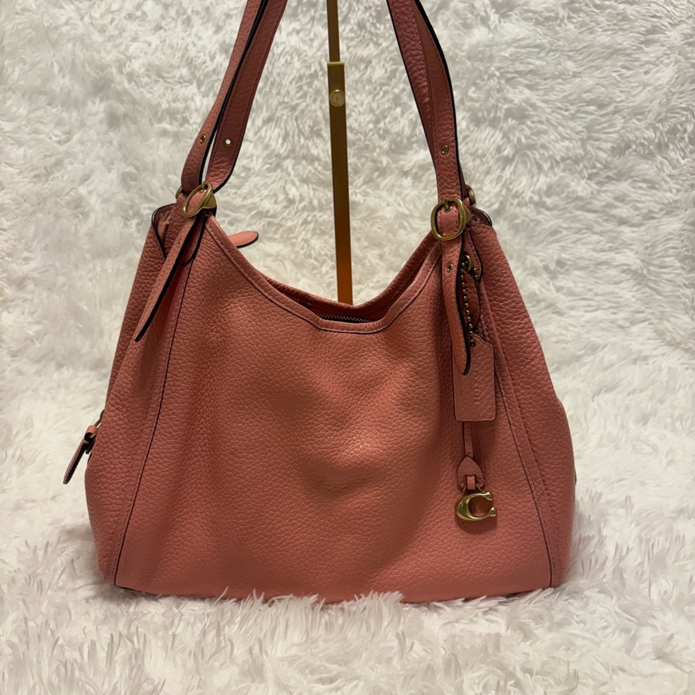 Coach Coral Pink Leather Shoulder Bag